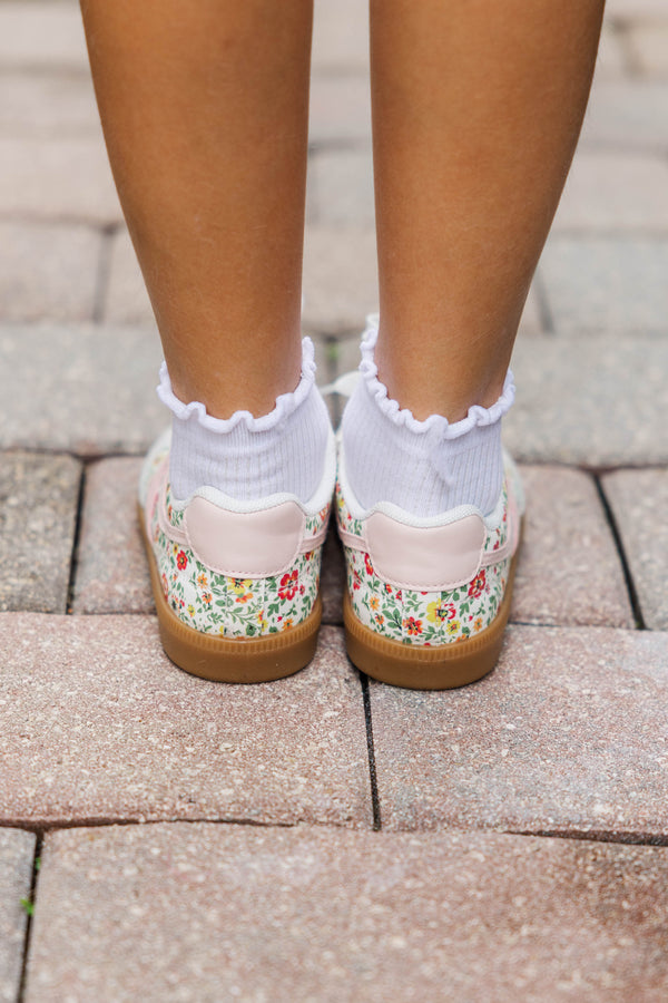 Girls: Forever Dancing Pink Ditsy Floral Sneakers