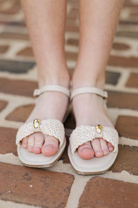Girls: Warm Weather Go-To Cream Sandals