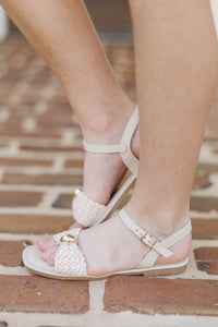 Girls: Warm Weather Go-To Cream Sandals