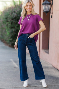 Catch On Magenta Ribbed Top