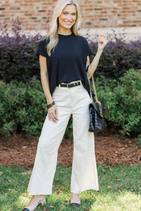 Catch On Black Ribbed Top