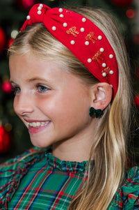 Girls: Finishing Touches Red Bow Embellished Headband