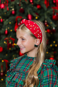 Girls: Finishing Touches Red Bow Embellished Headband
