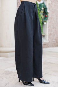 All Business Black Wide Leg Trousers