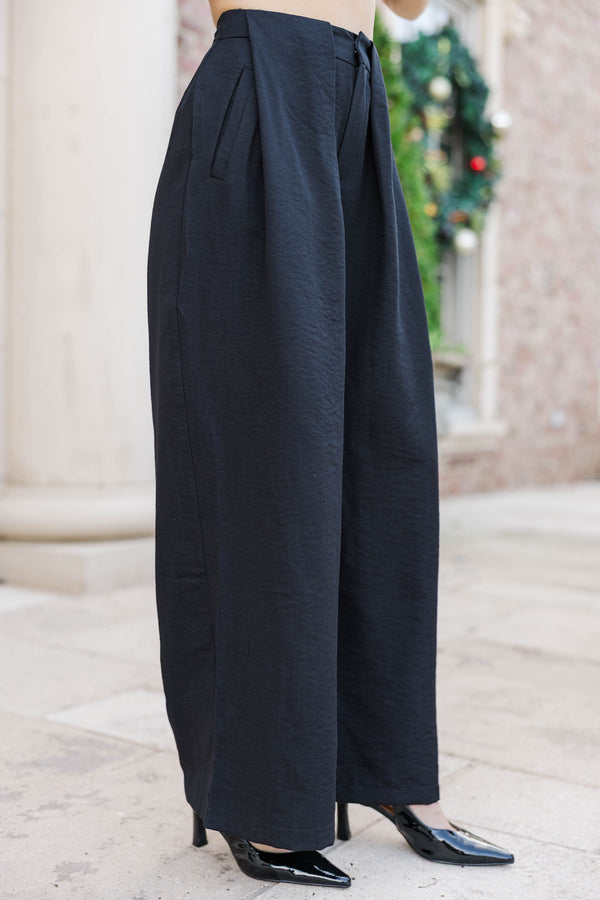 All Business Black Wide Leg Trousers