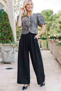 All Business Black Wide Leg Trousers