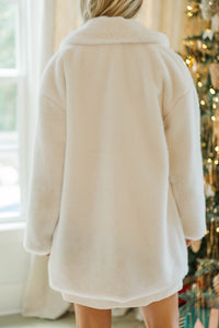 All Of The Lights Cream Fur Coat