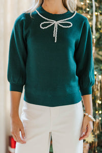 Another Day Emerald Embellished Sweater