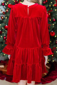 Girls: In Your Happy Place Red Velvet Dress