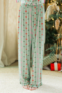 Girls: Cozy Moments Mint Bow Print Bamboo Lounge Set