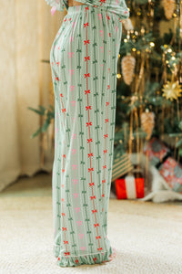 Girls: Cozy Moments Mint Bow Print Bamboo Lounge Set