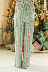 Girls: Cozy Moments Mint Bow Print Bamboo Lounge Set