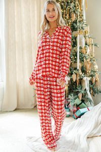 Cozy Moments Red Tree Print Bamboo Pajama Set