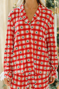 Cozy Moments Red Tree Print Bamboo Pajama Set