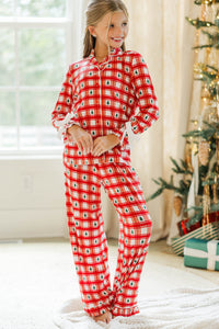 Girls: Cozy Moments Red Plaid Bamboo Lounge Set