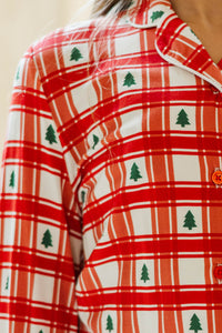 Girls: Cozy Moments Red Plaid Bamboo Lounge Set