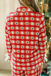 Girls: Cozy Moments Red Plaid Bamboo Lounge Set