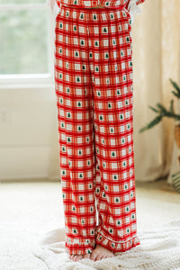 Girls: Cozy Moments Red Plaid Bamboo Lounge Set