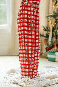 Girls: Cozy Moments Red Plaid Bamboo Lounge Set