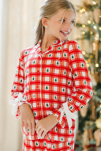Girls: Cozy Moments Red Plaid Bamboo Lounge Set
