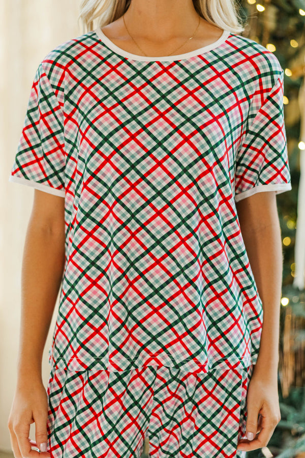 Stay Awhile Mint Plaid Bamboo Pajama Set