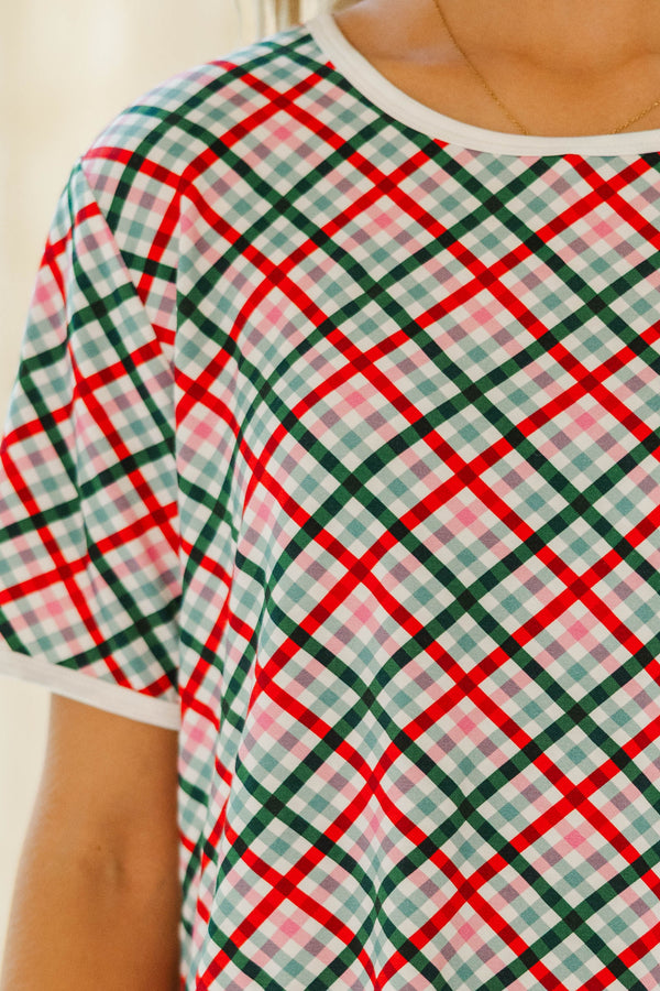 Stay Awhile Mint Plaid Bamboo Pajama Set