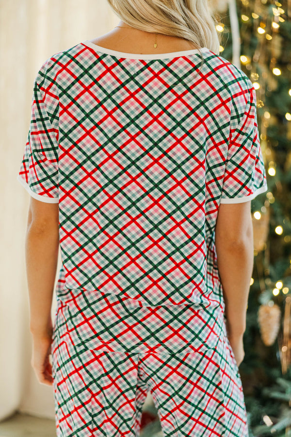 Stay Awhile Mint Plaid Bamboo Pajama Set