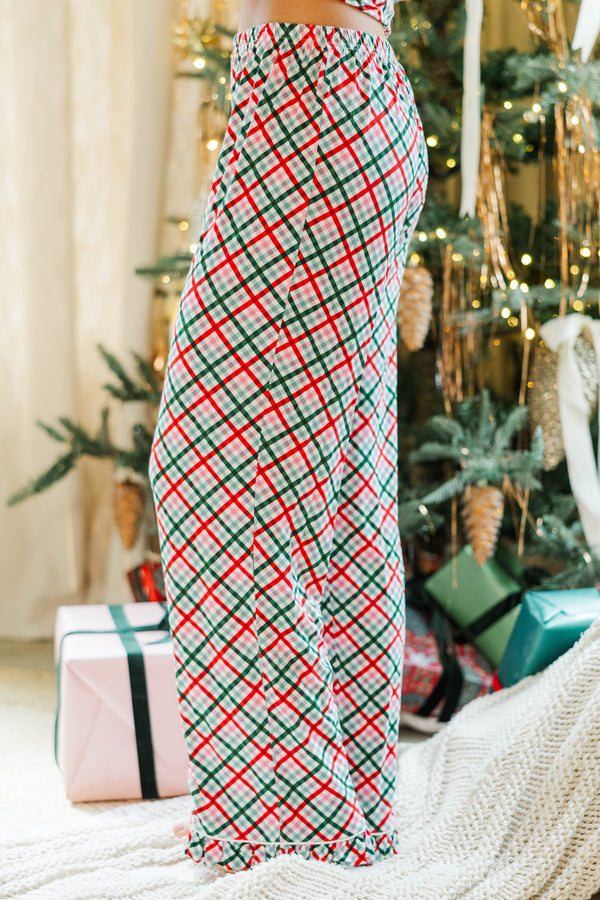 Stay Awhile Mint Plaid Bamboo Pajama Set