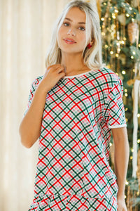 Stay Awhile Mint Plaid Bamboo Pajama Set