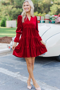 In Your Happy Place Red Velvet Dress