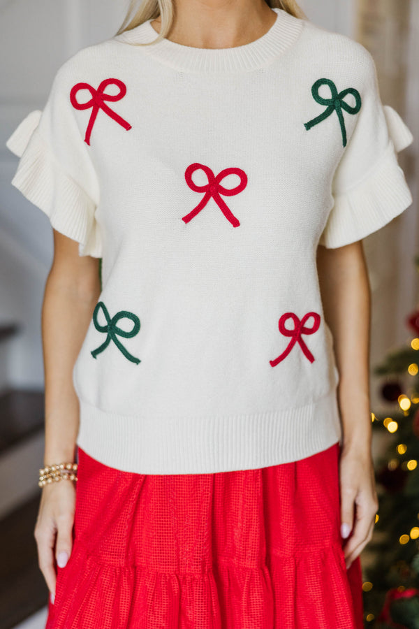 Jessica Cream Bow Sweater