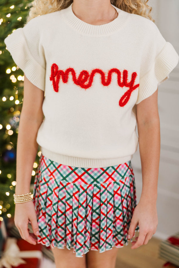 Girls: So Merry Cream Sweater