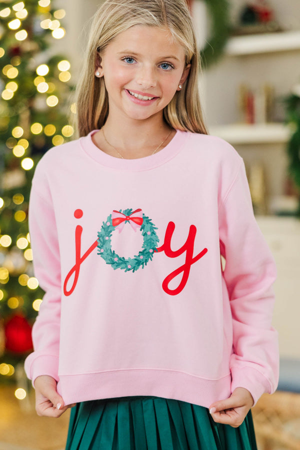 Girls: Oh The Joy Blush Pink Graphic Sweatshirt