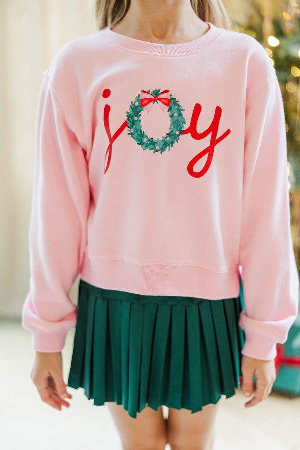 Girls: Oh The Joy Blush Pink Graphic Sweatshirt