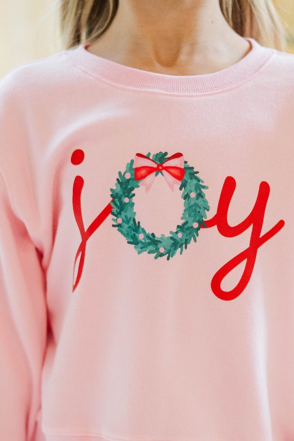 Girls: Oh The Joy Blush Pink Graphic Sweatshirt