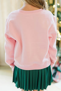 Girls: Oh The Joy Blush Pink Graphic Sweatshirt
