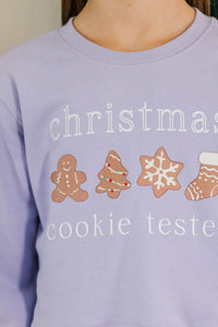 Girls: Professional Cookie Tester Lavender Graphic Sweatshirt