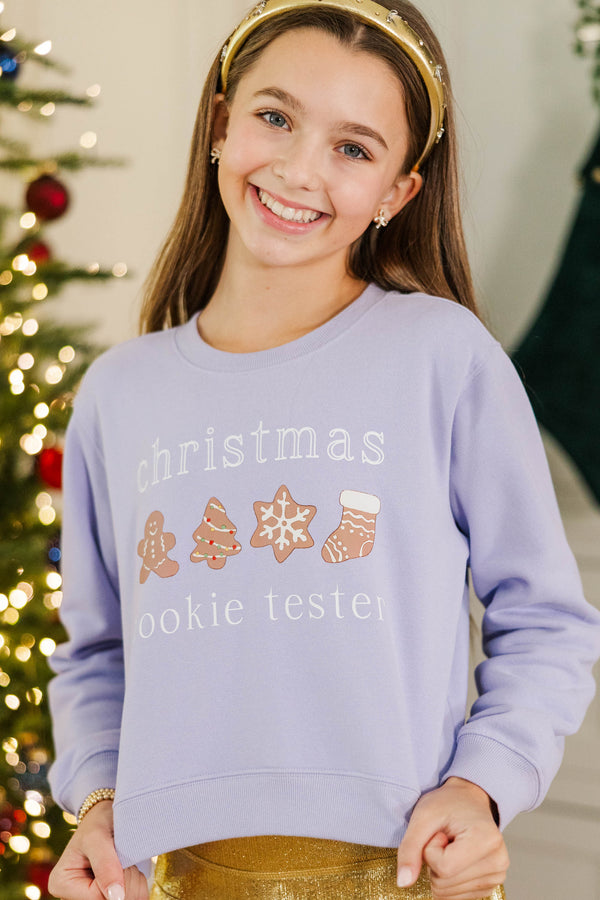 Girls: Professional Cookie Tester Lavender Graphic Sweatshirt
