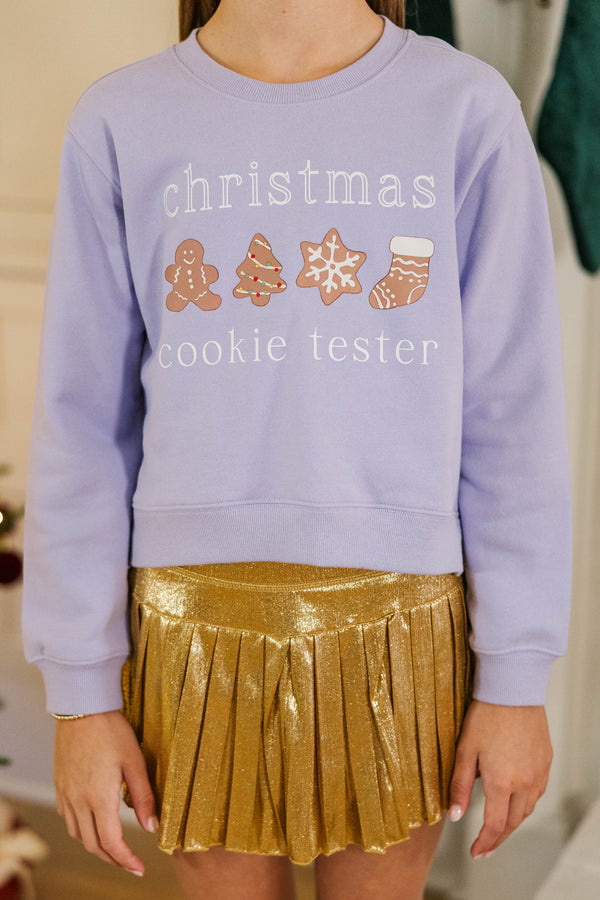 Girls: Professional Cookie Tester Lavender Graphic Sweatshirt