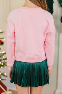 Girls: Tree Farm Cutie Blush Pink Graphic Sweatshirt