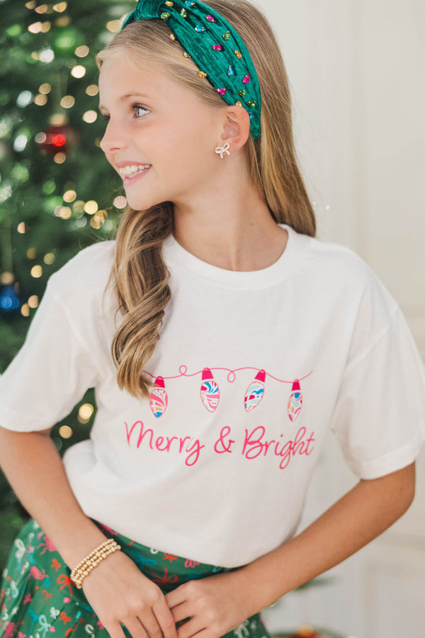 Girls: Oh So Bright White Graphic Tee