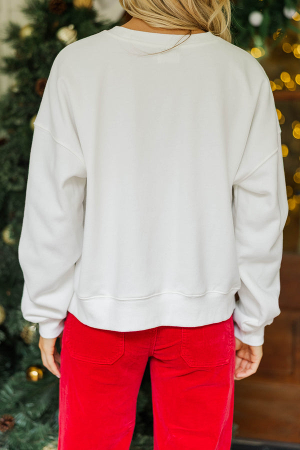 Oh Christmas Tree White Graphic Sweatshirt