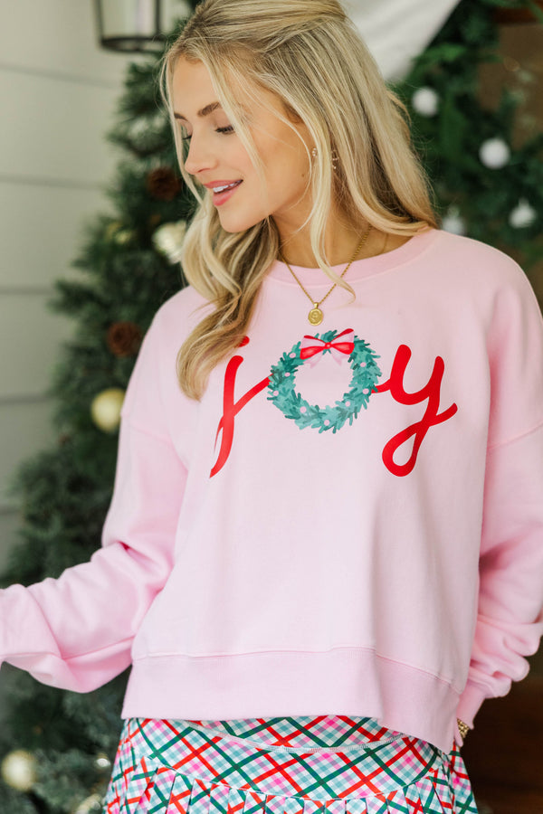 Joy To The World Blush Graphic Sweatshirt