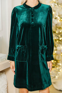Snow Kissed Emerald Bow Detail Dress