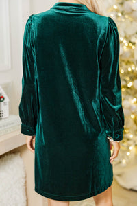Snow Kissed Emerald Bow Detail Dress