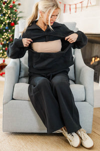 NURSING COLLECTION: Love In Every Layer Black Sweatpants