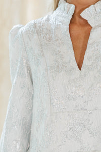 Just A Feeling Cream Floral Brocade Dress