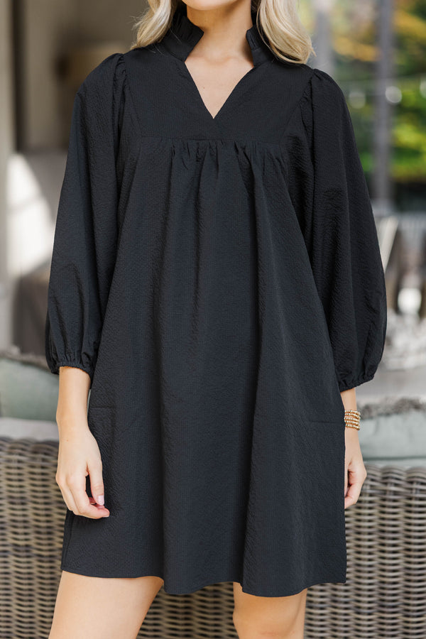 Above And Beyond Black Shift Dress