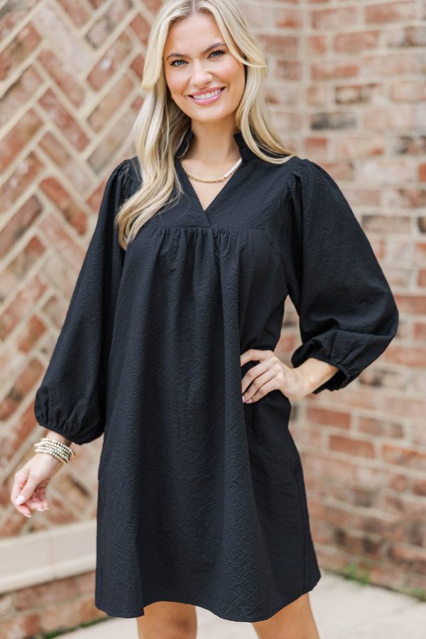 Above And Beyond Black Shift Dress