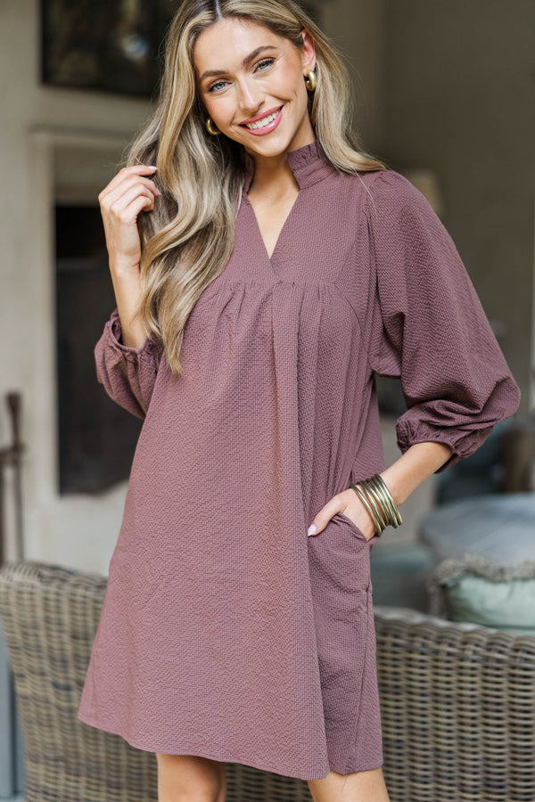 Above And Beyond Brown Shift Dress